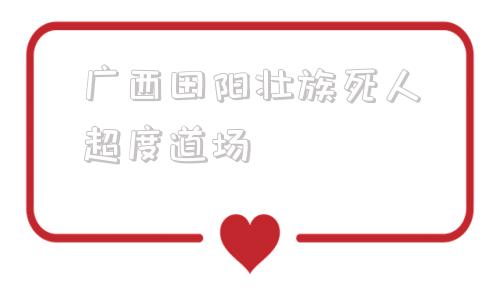 关于广西田阳壮族死人超度道场的信息